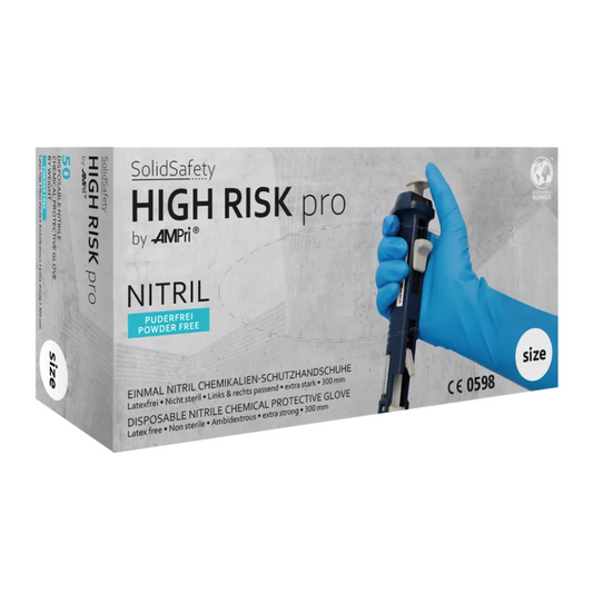 AMPRI SolidSafety High Risk Pro Nitril Chemical Protection Gloves Typ A