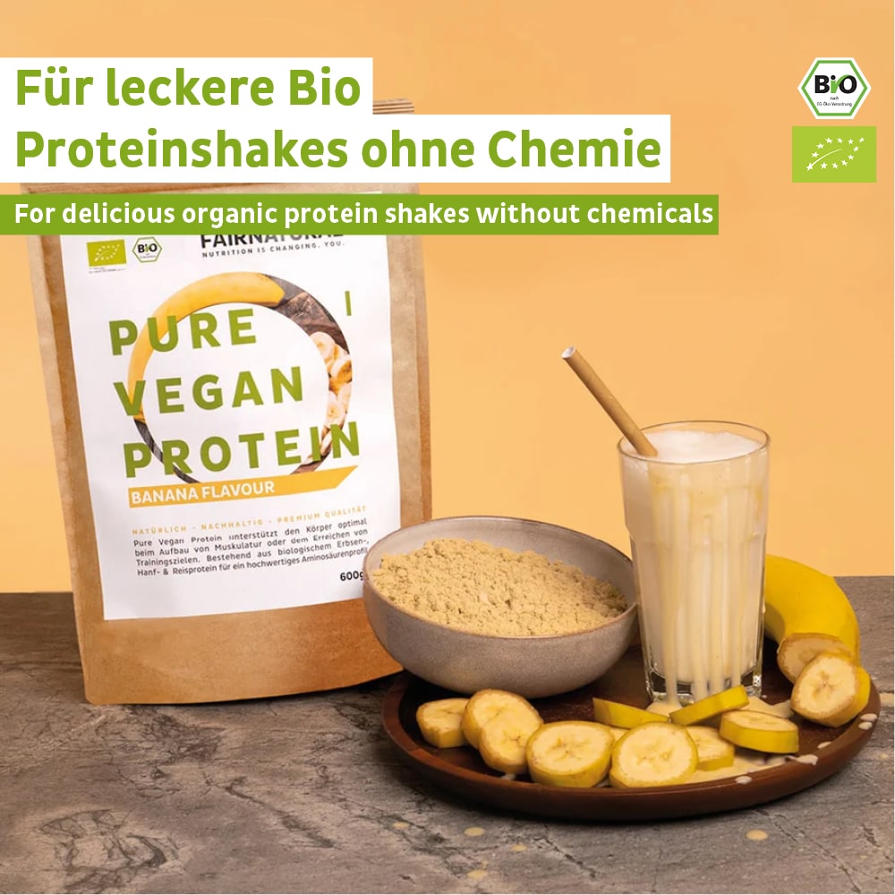 Økologisk vegansk proteinpulver banan uten soya