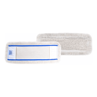 Pictured are two rectangular white Arcora Universal Bw cleaning pads from Arcora International GmbH—one shows the textured cleaning surface, the other the back side with a blue border and label—ideal for industrial cleaning with your preferred solution.
