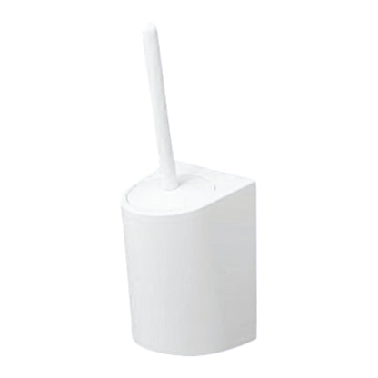 El cepillo de inodoro CWS ParadiseLine | 1 pieza de CWS es un cepillo de inodoro de plástico blanco con soporte, que ofrece un diseño simple y moderno para una limpieza a fondo; representado sobre un fondo blanco.