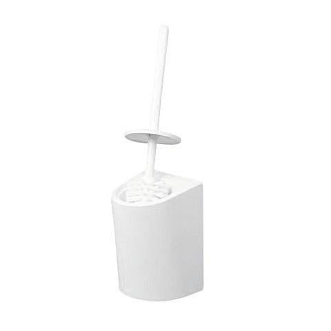 El cepillo de inodoro CWS ParadiseLine (1 pieza) de CWS ofrece un cepillo blanco con soporte a juego. El mango vertical y la cabeza del cepillo parcialmente visible proporcionan una limpieza a fondo, perfecto ante un fondo blanco simple.