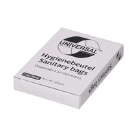 Una caja blanca de EMIL DEISS KG (GmbH + Co.), en la que destaca el logotipo de la marca, contiene 30 bolsas higiénicas universales de HDPE, artículo 46922, lo que pone de manifiesto el compromiso de la marca con los productos básicos de higiene femenina.