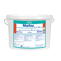 In the white can labeled “Dr. Schnell "MAFOR PULVER," with its blue-and-green design, is the alkaline powder detergent from DR.SCHNELL GmbH & Co. KGaA that is ideally suited for household dishwashers; with a net weight of 5 kg, it ensures flawless cleaning results.