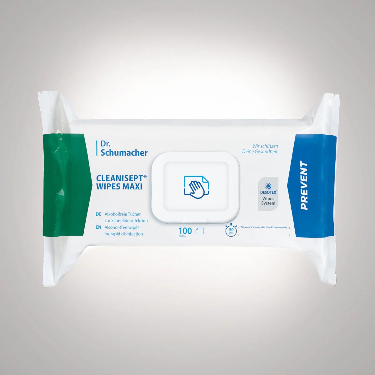 Dr. Schumacher Cleanisept® toallas de desinfección maxi | Paquete (100 toallas)