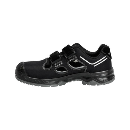 Safety sandals S1P, Velcro safety sandals S1P safety shoes, black/silver