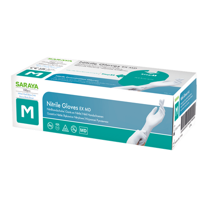 Guantes desechables nitrilo Saraya EX MD blanco