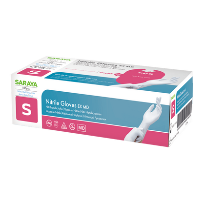 Guantes desechables nitrilo Saraya EX MD blanco