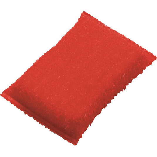El Haug Bürsten La esponja abrasiva KG, pequeña, de PP, dura (130 x 85 x 30 mm) es una esponja de cocina roja y rectangular con una superficie texturizada para fregar, fabricada en polipropileno para una limpieza eficaz. Bordes ligeramente redondeados; sin usar; en su embalaje original.
