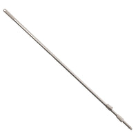 El MANGO TELESCÓPICO, TUBO DE ALUMINIO, BLANCO, LARGO MÁX. 2500 mm de Haug Bürsten KG está compuesto por una barra telescópica de aluminio (diámetro exterior de 25/22 mm) con empuñadura de plástico y rosca, que alcanza una longitud extensible de 2500 mm sobre un fondo blanco.