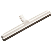 The Haug Bürsten KG GELENK-WASSERSCHIEBER is a black, single-lip squeegee (cellular rubber, 420x53x25mm) with a threaded sleeve—perfect for efficient floor cleaning.