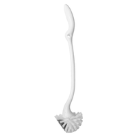 A HACCP-certified Haug round toilet brush for cleaning siphons, made of white PP with a curved handle and a round bristle head, is displayed against a plain white background.