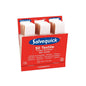 En åpen Holthaus Medical Salvequick® refillboks inneholder 30 tekstile fingerbandasjer (120 x 20 mm) for plasterdispenseren. Produktinformasjon og logoer er synlige. Merke: Holthaus Medical GmbH & Co. KG.