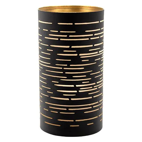 Papstar Portavelas Securit® Ø 8 cm x 15 cm negro/oro