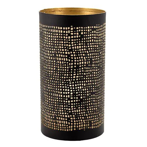 Papstar Portavelas Securit® Ø 8 cm x 15 cm negro/oro