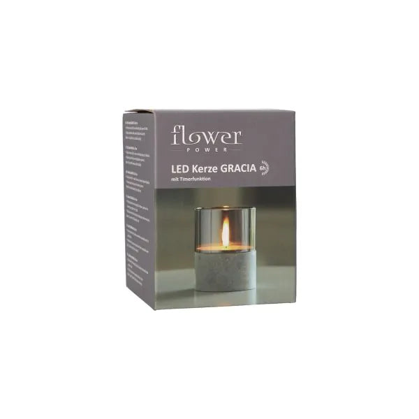 Papstar Vela LED Securit® Ø 8 cm gris "Gracia"