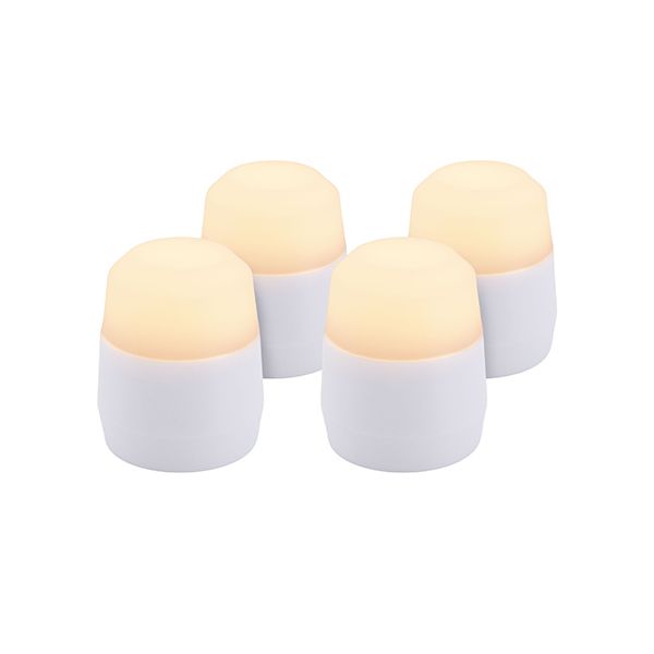 Papstar Pack de recambio de 4 velas LED Securit® Ø 4 cm x 5 cm "Amsterdam" tiempo de iluminación 12-40 horas