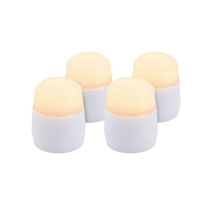 Papstar Pack de recambio de 4 velas LED Securit® Ø 4 cm x 5 cm "Amsterdam" tiempo de iluminación 12-40 horas