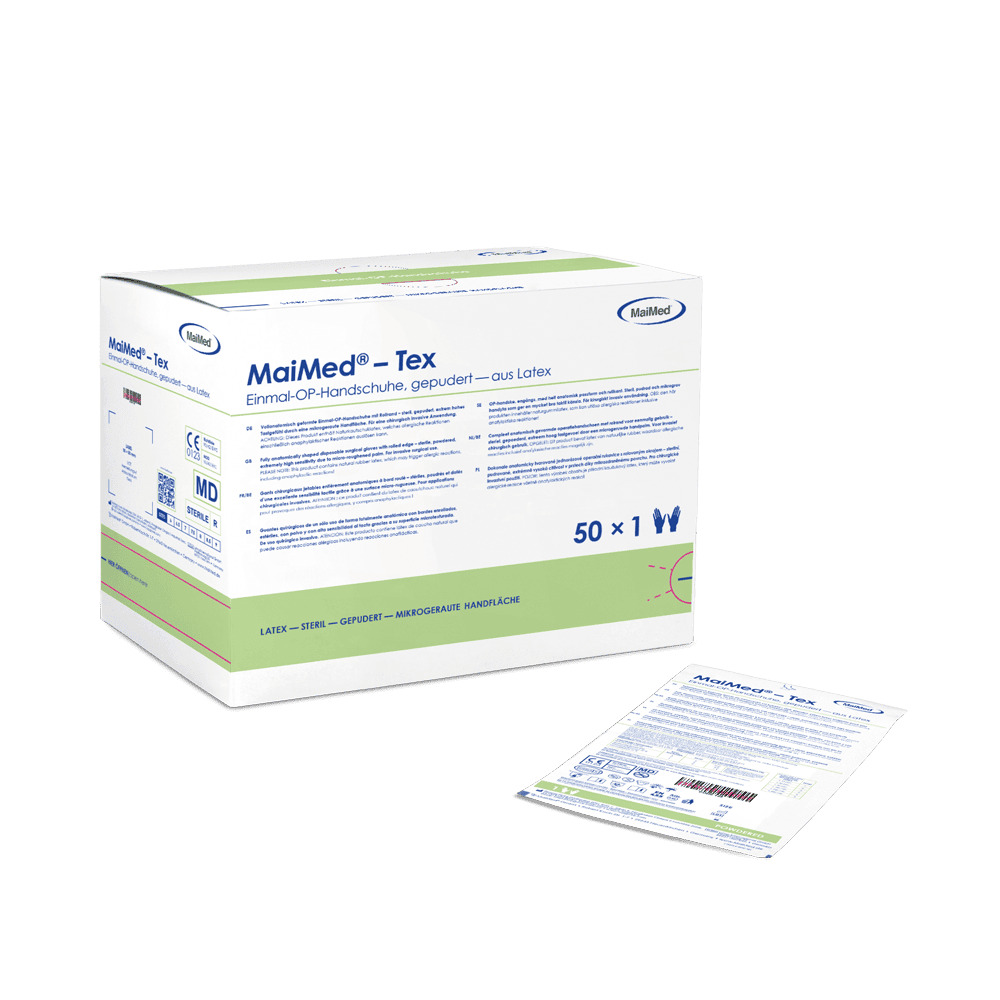 Guantes quirúrgicos de látex estériles MaiMed-Tex ligeramente empolvados 50 par/caja