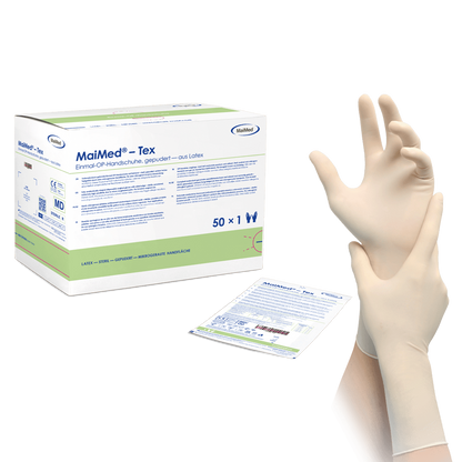 Guantes quirúrgicos de látex estériles MaiMed-Tex ligeramente empolvados 50 par/caja