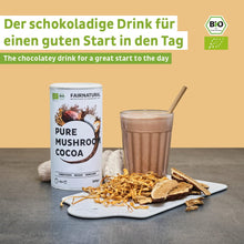 Cacao en polvo con setas ecológicas