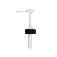 The NITRAS dosing pump from MCD MEDICAL CARE DENTAL GmbH, designed for 5- and 10-liter containers, is a white plastic pump with a black collar. It features a long spout and a cylindrical tube for efficient fluid dispensing against a plain background.