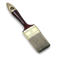 The Nölle Profi Brush Glaze Brush 8 features light brown bristles, a shiny, brass-plated ferrule engraved with the number 30, and a dark brown handle with a light brown tip and a hanging hole.