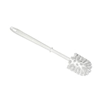 The Nölle Profi Brush Toilet Brush, White (1 piece) by Nölle Profi Brush Bürsten- & Pinseltechnik e.K. features a white plastic design with a long handle and dense PPN bristles, presented against a plain white background.