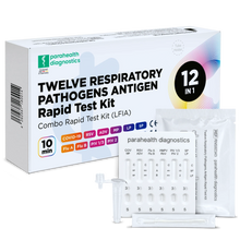 Set de pruebas rápidas 12 en 1 para la detección de antígenos (COVID-19, influenza A/B, estreptococos, legionella y otros) | Paquete (1 prueba)