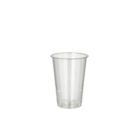 The "pure" PLA 0.2-liter crystal-clear cold beverage cup from PAPSTAR GmbH, with its minimalist and simple cylindrical design, is presented against a plain white background to highlight its eco-friendly potential.