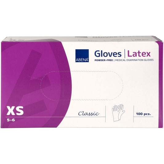 Guantes de látex clásicos, sin polvo, lisos, naturales.