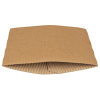 A brown Java Jackets coffee cup sleeve from Abena Re-Seller GmbH, suitable for 36- and 48-cl cups, shown with the opening facing forward. Sold in packs of 100.
