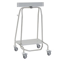 El contenedor de residuos de acero inoxidable «Genius» de Novocal cuenta con un bastidor de tubos metálicos, cuatro ruedas giratorias, una base rectangular y una barra metálica superior, lo que garantiza una estructura resistente y una gestión higiénica de los residuos. Marca: Novocal.