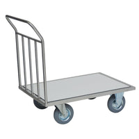 El carro con pared frontal Novocal cuenta con un bastidor de acero inoxidable con uniones tubulares totalmente soldadas y es ideal para el transporte de cargas pesadas en entornos industriales. Se suministra como unidad individual (1 unidad).