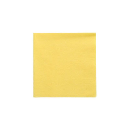A single yellow 1-ply PAPSTAR napkin (33 x 33 cm, FSC-certified) from PAPSTAR GmbH stands centered on a white background.