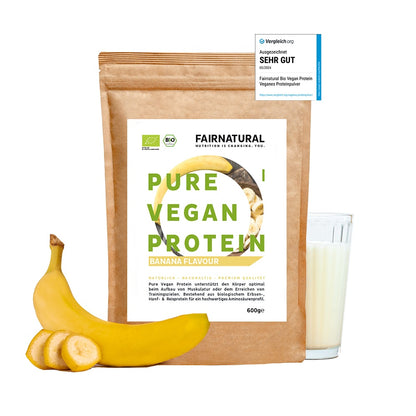 Økologisk vegansk proteinpulver banan uten soya