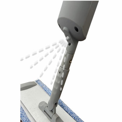 A close-up of the Arcora Ultra Mobile Spray Mop System | Carton (1 piece) by Arcora International GmbH shows how water is sprayed from the holes in the handle onto the floor pad. A simple white background highlights this innovative tool.