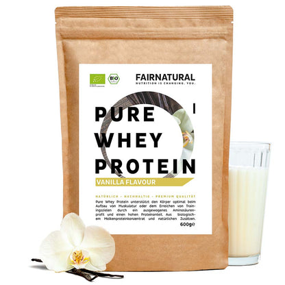 Proteína de suero de leche orgánica en polvo vainilla