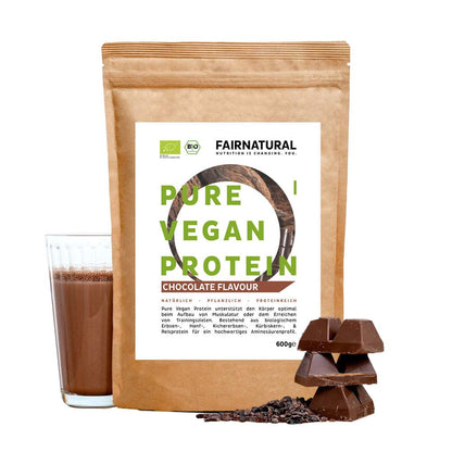 Chocolate en polvo proteico vegano ecológico sin soja