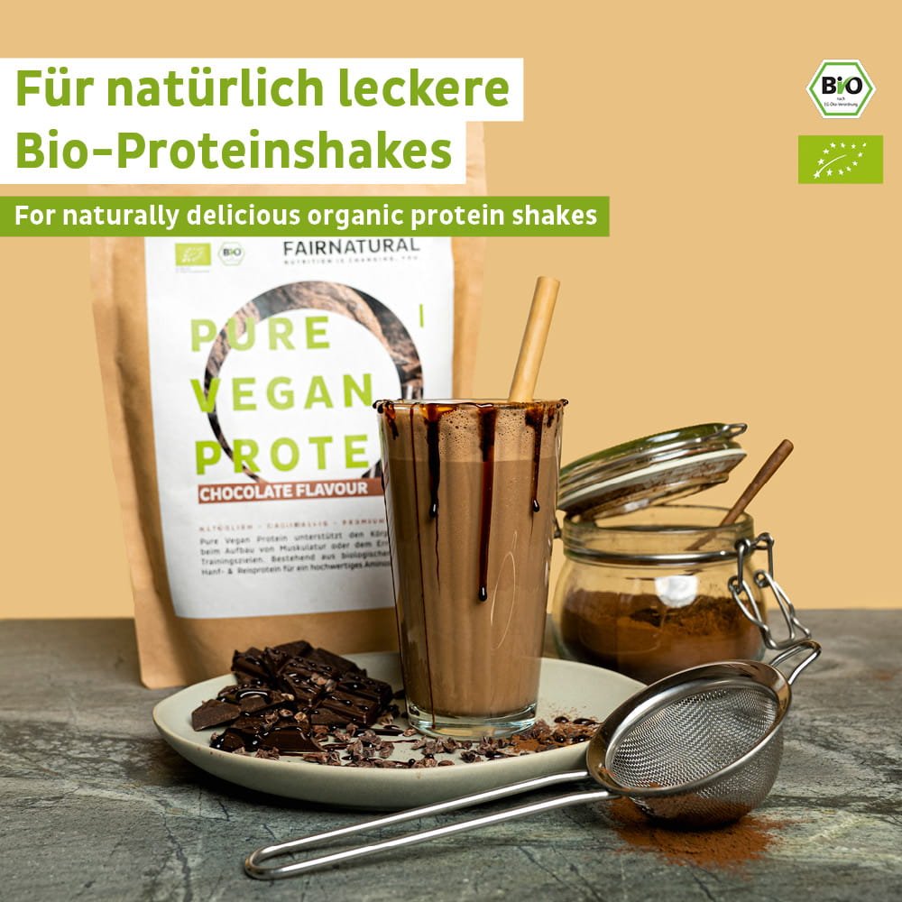 Chocolate en polvo proteico vegano ecológico sin soja