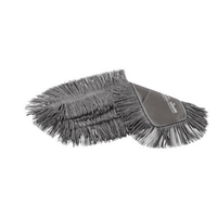 The Professional Swep Single r-MicroTechmop - 50 cm from Vileda GmbH features a gray microfiber cleaning glove made from recycled materials with long, soft fibers arranged in a pleated pattern.