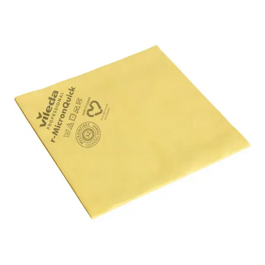 Vileda Professional R-Nanotech Micron Microfiber Cleaning Cloth Yellow-38x40 cm | Pacote (5 peças)