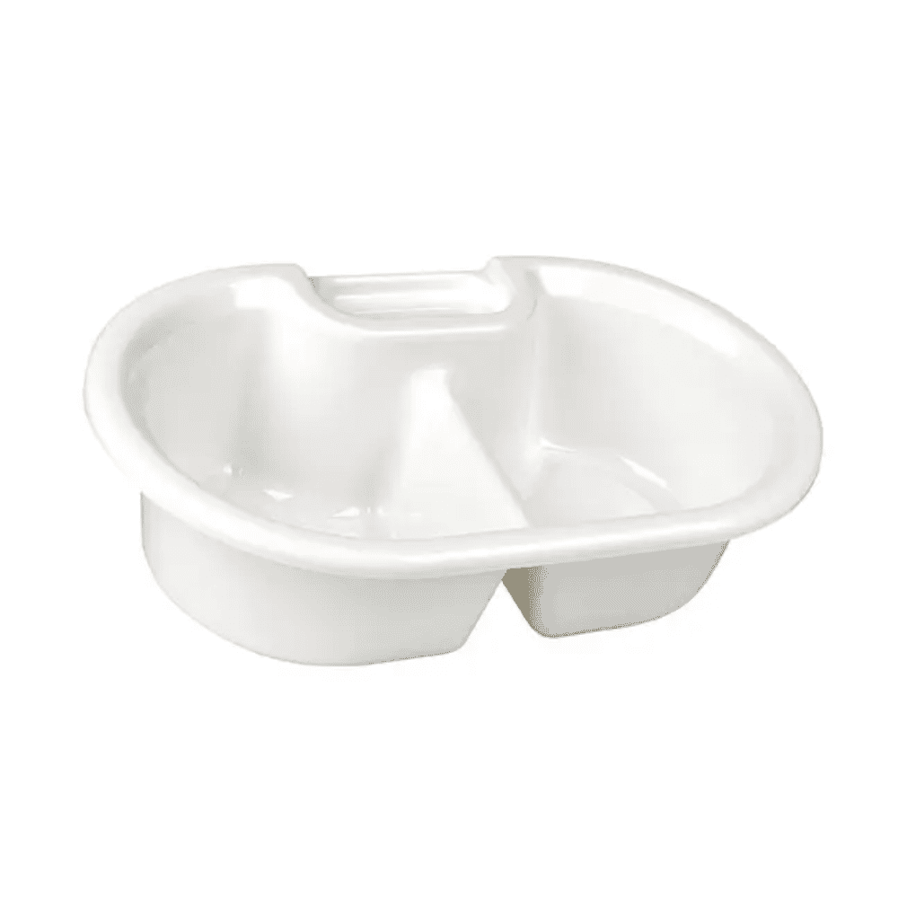 La palangana con jabonera de Servoprax GmbH con las medidas 40 x 25 x 11 cm es una palangana doble blanca de plástico con un asa central, ideal para lavar u organizar con la comodidad adicional de una jabonera.