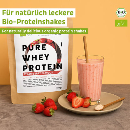 Organic whey protein powder strawberry