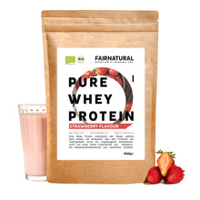 Proteína de suero de leche orgánica en polvo fresa