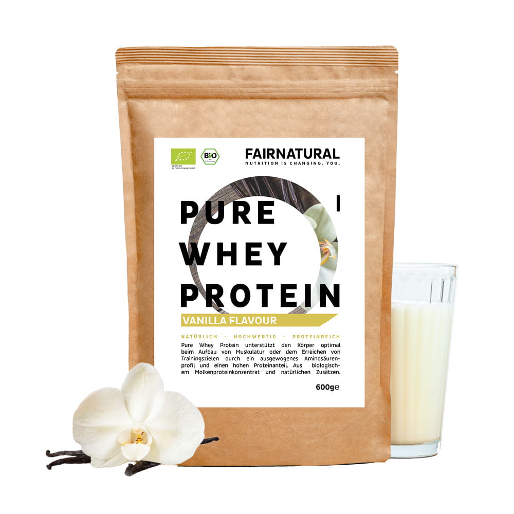 Organic whey protein powder vanilla