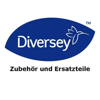 El logotipo de Diversey Deutschland aparece sobre «Accesorios y piezas de recambio», junto al juego de accesorios para TASKI dorsalino, 1 unidad | paquete, en letra negra sobre fondo blanco, para destacar el rendimiento de limpieza mejorado.