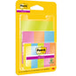 En gul plastemballasje fra 3M Deutschland GmbH inneholder Post-it® Super Sticky Notes, fargerik, kombinasjonspakke med sidemarkører. Inneholder 9 blokker (hver med 45 ark) i to størrelser, PEFC-sertifisert. Med Post-it-logoen og i vertikal oppstilling.