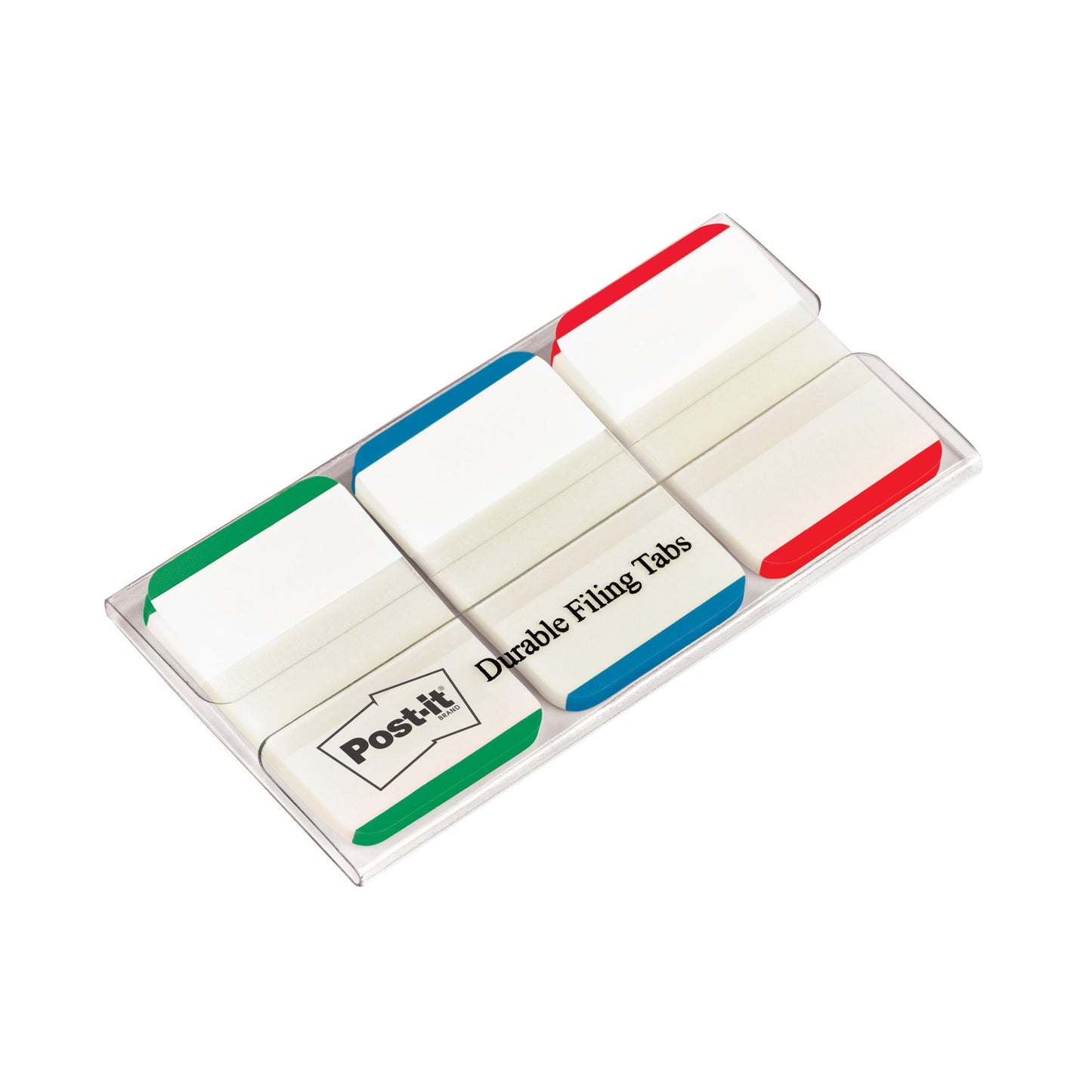 Eine Packung Post-it® Index Strong Ablagetabs von 3M Deutschland GmbH enthält 66 haltbare, farbige Ablagetabs (25,4 mm x 38,1 mm) in einem Spender, mit verschiedenen Farben für eine einfache Organisation.