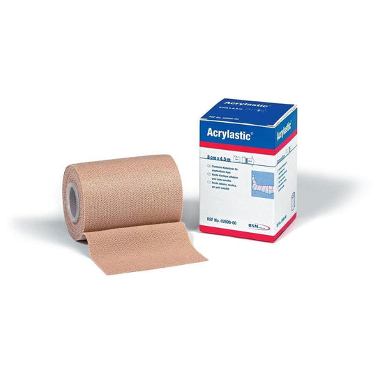 Acrylastic, venda adhesiva elástica, 60 % de elasticidad longitudinal