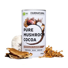 Cacao en polvo con setas ecológicas